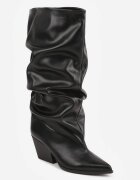 ideal Cizme Slouchy cu toc conic și vârf ascuțit Ilena Negre
