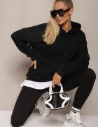 ideal Colanți negri din tricot High Waist cu elastic în talie Nimzza
