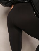 ideal Colanți negri din tricot High Waist cu elastic în talie Nimzza