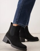 ideal Cu talpă joasă (tip chelsea) cu toc gros cu fețe cu textură de piele întoarsă Berrya Negre