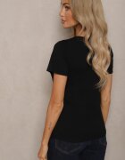 ideal Czarny Klasyczny T-shirt z Bawełny Bilena