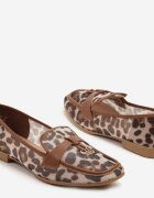 ideal Mocasini Maro Transparente cu Imprimeu Leopard Decorați cu Aplicație Divania