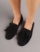 ideal Mocasini Negri cu Fundă și Ciucuri Ivandellia