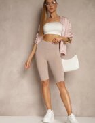 ideal Pantaloni scurți Clasici Bej deschis cu croială de ciclistă Livindra