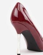ideal Pantofi cu toc cui cu luciu lăcuit pe toc metalic cu linie subțire Gaenzira Bordo
