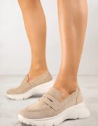 ideal Pantofi josi Bej închis în Stil de Mocasini pe Platformă Viandis