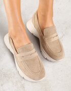 ideal Pantofi josi Bej închis în Stil de Mocasini pe Platformă Viandis