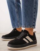 ideal Pantofi sport tip teniși cult cu textură de piele întoarsă pe platformă Numissa Negri
