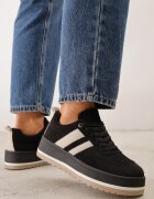ideal Pantofi sport tip teniși cult cu textură de piele întoarsă pe platformă Numissa Negri