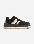 ideal Pantofi sport tip teniși cult cu textură de piele întoarsă pe platformă Numissa Negri