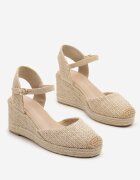 ideal Sandale Bej închis Espadrile cu Pană din Împletitură Renaelle