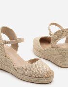 ideal Sandale Bej închis Espadrile cu Pană din Împletitură Renaelle