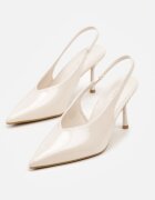 ideal Sandale Bej Lăcuite cu toc Stiletto Tip Slingback Addoxie