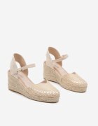 ideal Sandale Bej pe platformă împletită tip espadrile Nanissa