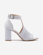 ideal Sandale Botine Albastre cu Cataramă pe Toc Gros Ciarilora