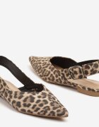 ideal Sandale Leopard tip slingback decorate cu cataramă Banelias