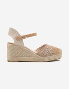 ideal Sandale Maro tip Espadrile cu Pană din Împletitură Annivane