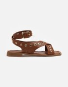 ideal Sandale Maro Tip Gladiator cu Vârf Pătrat Decorate cu Capse Annivelle
