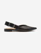 ideal Sandale Negre Tip Slingback Decorate cu Cataramă Banelias