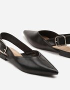ideal Sandale Negre Tip Slingback Decorate cu Cataramă Banelias