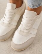 ideal Sneakers Bej în Stil Tenisi Clasici cu Încrețitură la Spate Aiglise