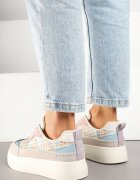 ideal Sneakers Bej-Roz cu Platformă Decorați cu Împletitură Nilaraviela
