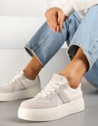 ideal Sneakers Bej Tip Tenisi Cult cu Talpă Groasă Nanessa