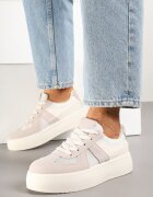 ideal Sneakers Bej Tip Tenisi Cult cu Talpă Groasă Nanessa