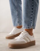 ideal Sneakers Tenisi Bej și Alb Decorate cu Benzi Sovresia