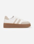 ideal Sneakers Tenisi Bej și Alb Decorate cu Benzi Sovresia