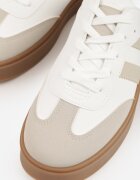 ideal Sneakers Tenisi Bej și Alb Decorate cu Benzi Sovresia