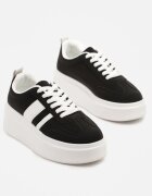 ideal Sneakerși Negri Clasici Tenisi pe Talpă Groasă cu Koturn Adessia