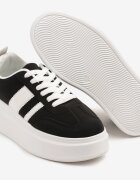 ideal Sneakerși Negri Clasici Tenisi pe Talpă Groasă cu Koturn Adessia