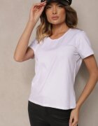 ideal Tricou Alb Casual Din Bumbac Ilanira