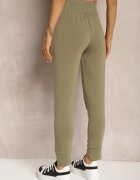 ideal Zielone Spodnie Dresowe High Waist z Kieszeniami i Ściągaczami Falira