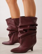 inia Botine Slouchy Kitten Wedge Tilna Culoare Vișinie