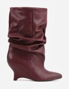 inia Botine Slouchy Kitten Wedge Tilna Culoare Vișinie