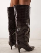 inia Cizme cu toc stiletto decorate cu imitație de piele de crocodil Martinesa Maro