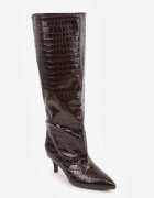 inia Cizme cu toc stiletto decorate cu imitație de piele de crocodil Martinesa Maro
