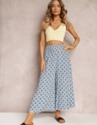 j.stars Pantaloni Albastru deschis din Vâscoză cu Elastice Subțiri în Talie și Picior 3/4 Tionna