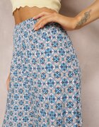 j.stars Pantaloni Albastru deschis din Vâscoză cu Elastice Subțiri în Talie și Picior 3/4 Tionna