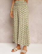 j.stars Pantaloni Largi Florali din Vâscoză Verde deschis Ramit