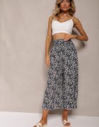 j.stars Pantaloni Largi Gri cu lungimea 7/8 cu imprimeu leopard Rhina