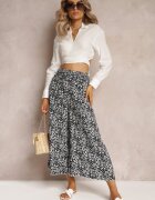 j.stars Pantaloni Largi Gri cu lungimea 7/8 cu imprimeu leopard Rhina