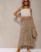 j.stars Pantaloni Maro deschis Largi din Viscoză cu Imprimeu Floral Ramit