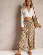 j.stars Pantaloni Maro deschis Largi din Viscoză cu Imprimeu Floral Ramit
