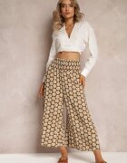 j.stars Pantaloni Maro deschis Largi din Viscoză cu Imprimeu Floral Ramit