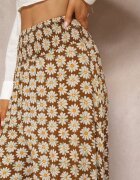 j.stars Pantaloni Maro deschis Largi din Viscoză cu Imprimeu Floral Ramit