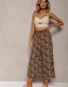 j.stars Pantaloni Maro Lărgi cu lungime 7/8 cu imprimeu leopard Rhina