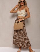 j.stars Pantaloni Maro Lărgi cu lungime 7/8 cu imprimeu leopard Rhina